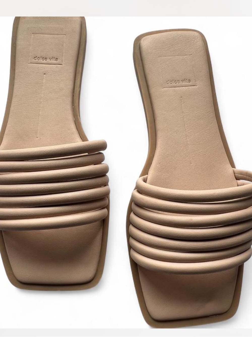 Dolce Vita neutral flat slide on sandals size 7